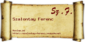 Szalontay Ferenc névjegykártya