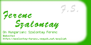 ferenc szalontay business card